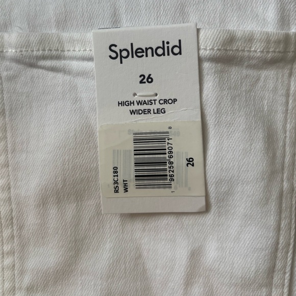 Splendid High Waist Wide Leg Crop Jean size 26 raw hem NWT - Picture 10 of 14